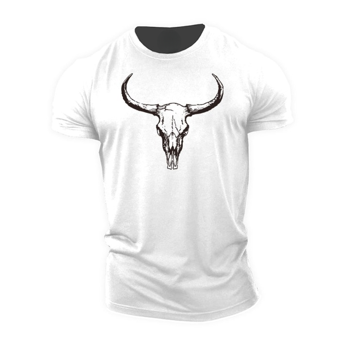 T-shirt met stierenschedel