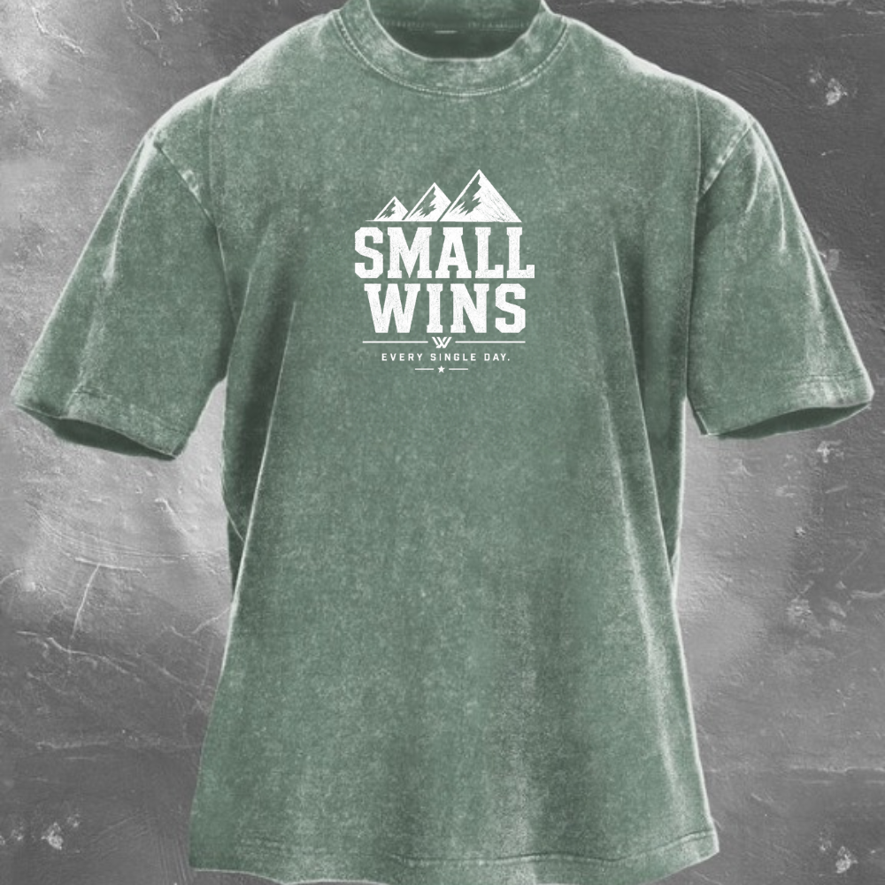 Small Wins T-shirt med vasket look