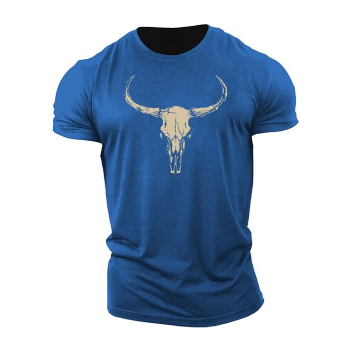 T-shirt met stierenschedel