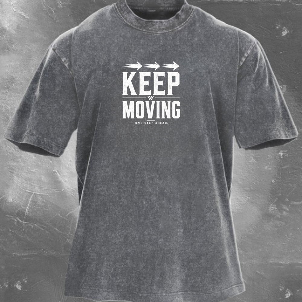 Keep Moving T-shirt με πλυμένη όψη