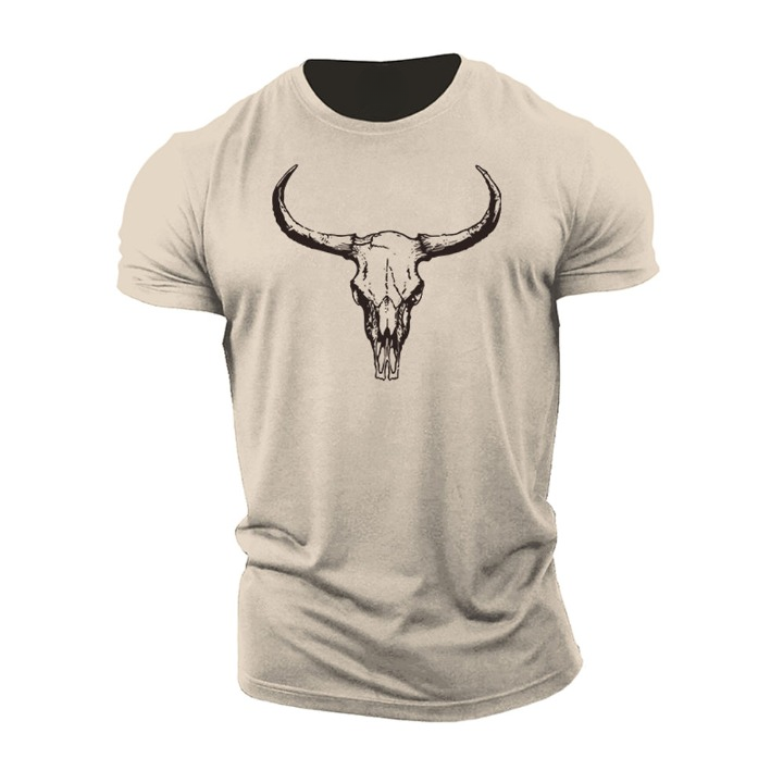 T-shirt met stierenschedel