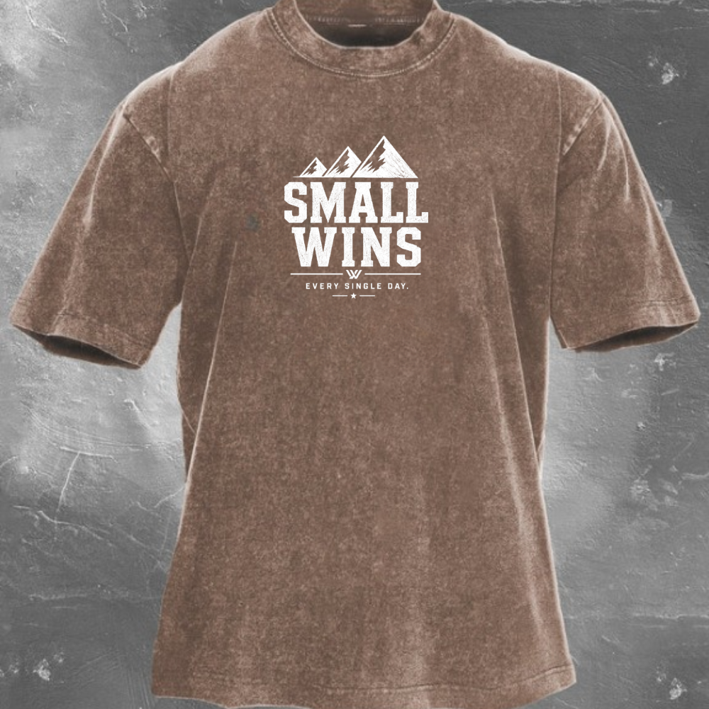 Small Wins T-shirt med vasket look