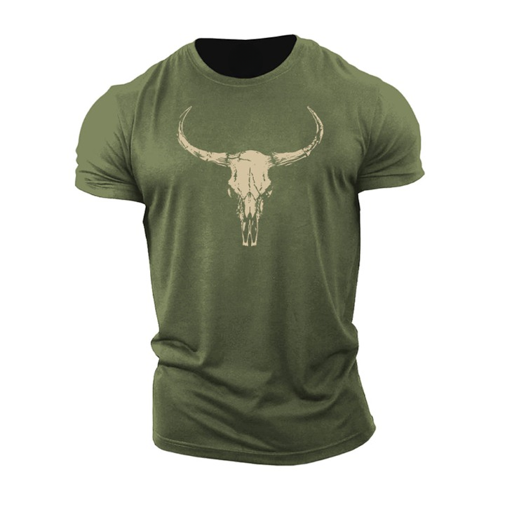 T-shirt met stierenschedel