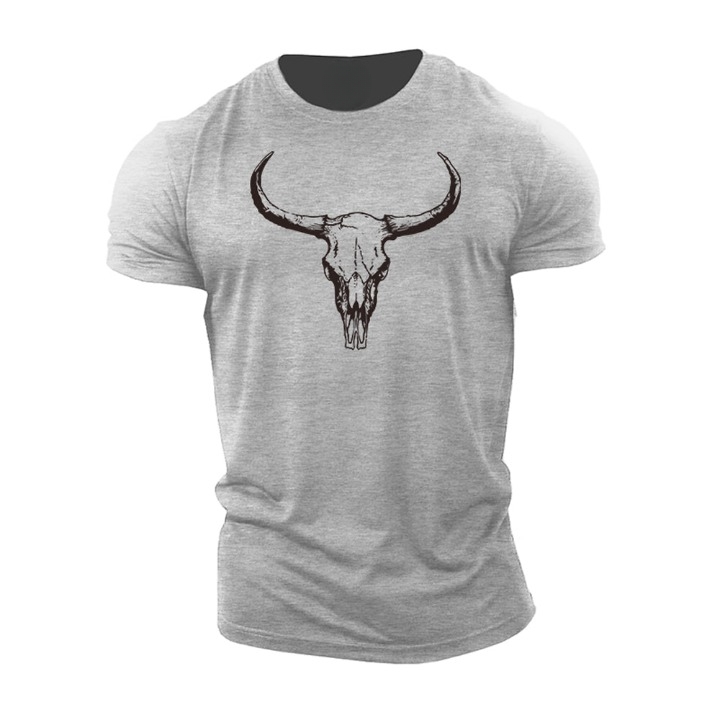 T-shirt met stierenschedel