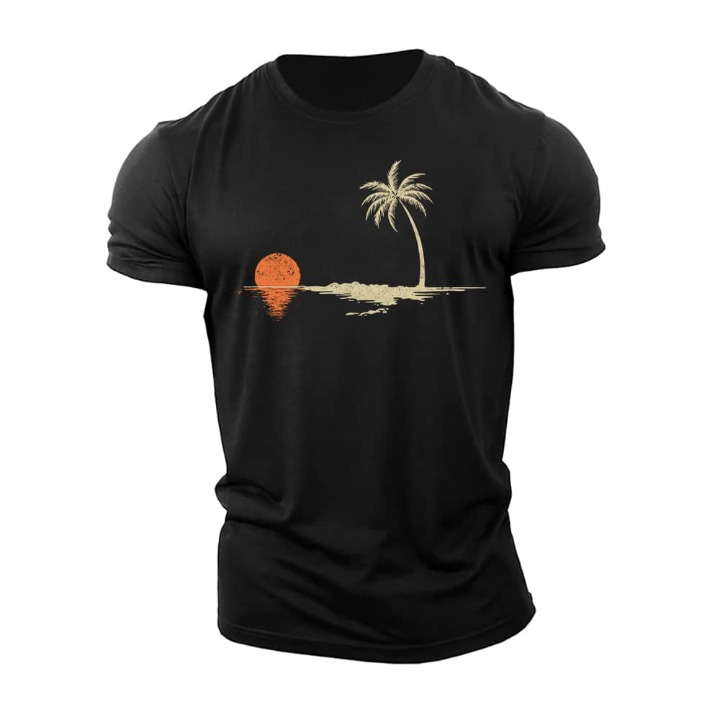 T-shirt Reflet du Coucher de Soleil sur le Palmier