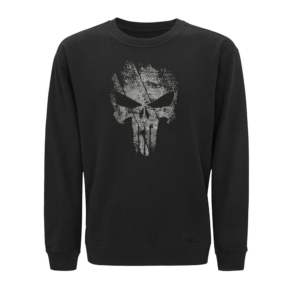 Sweatshirt med knust Punisher-skalle