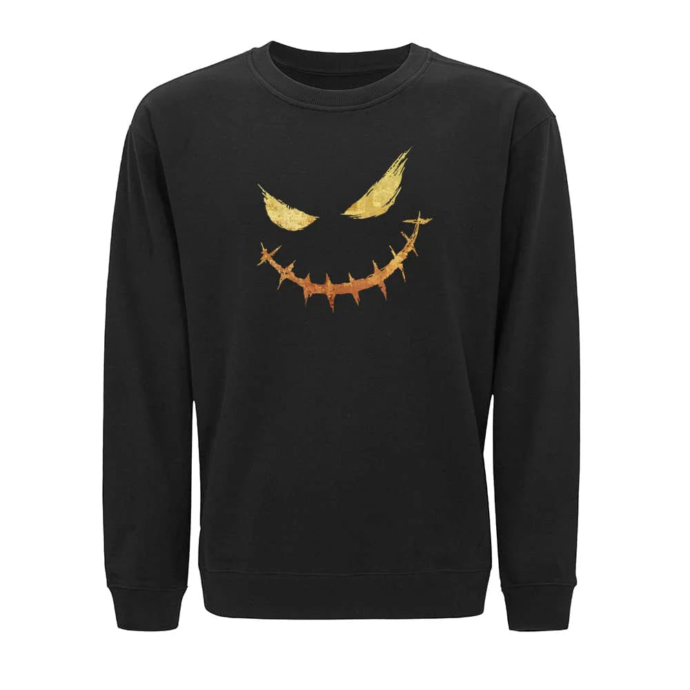 Sweatshirt med ondskabsfuldt udtryk