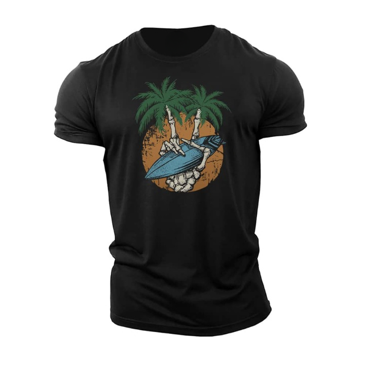 Palm Tree Totenkopf Hand T-Shirt