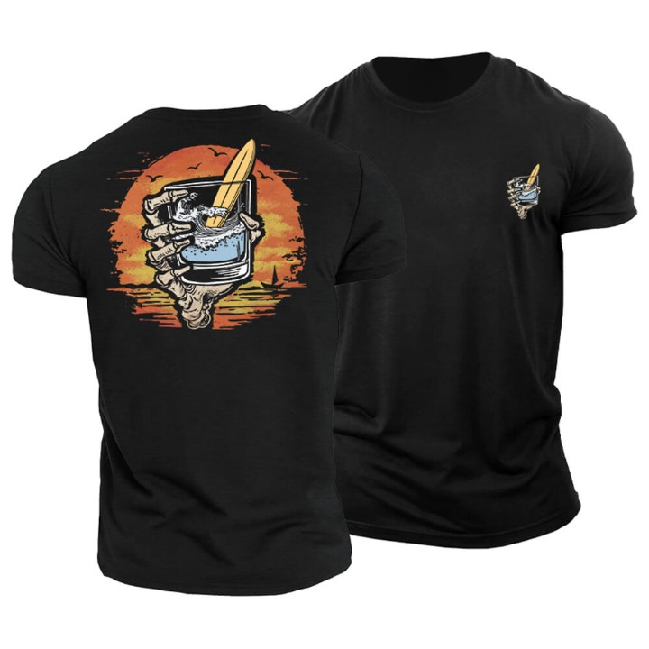 T-shirt Vague de Main de Crâne