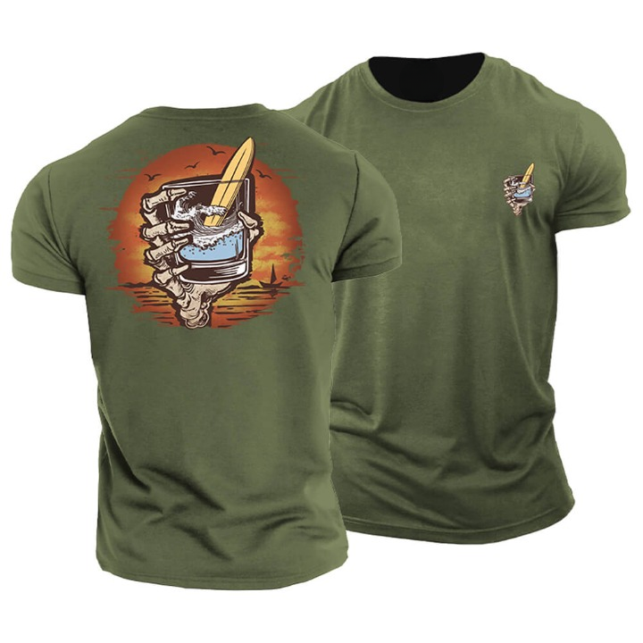 T-shirt met zwaaiende schedelhand