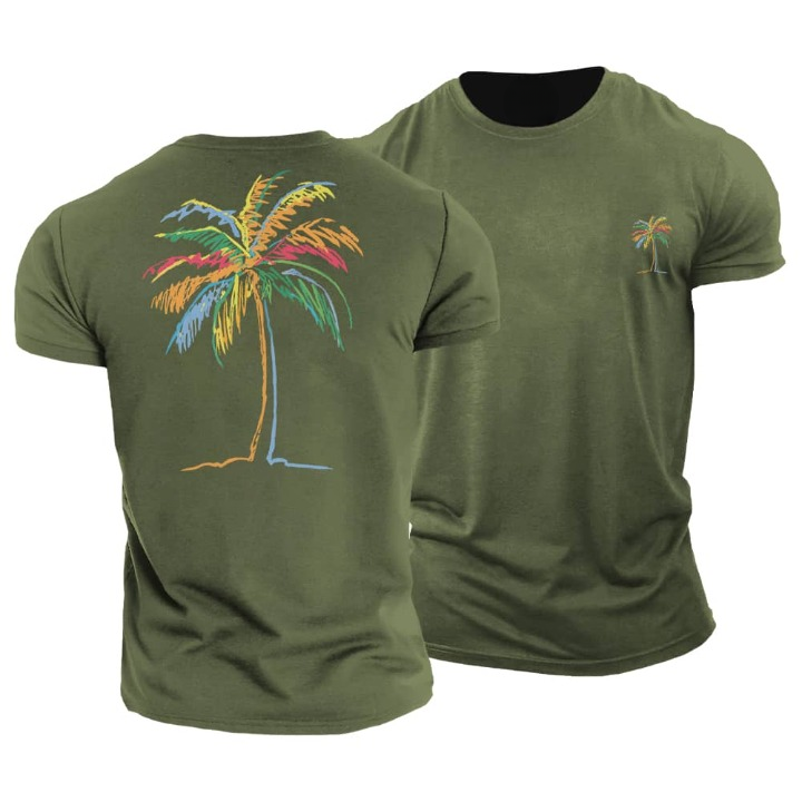 Buntes Palmen-T-Shirt