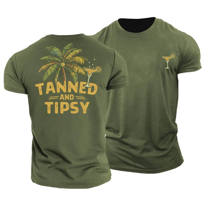 Solbrun og let beruset T-shirt