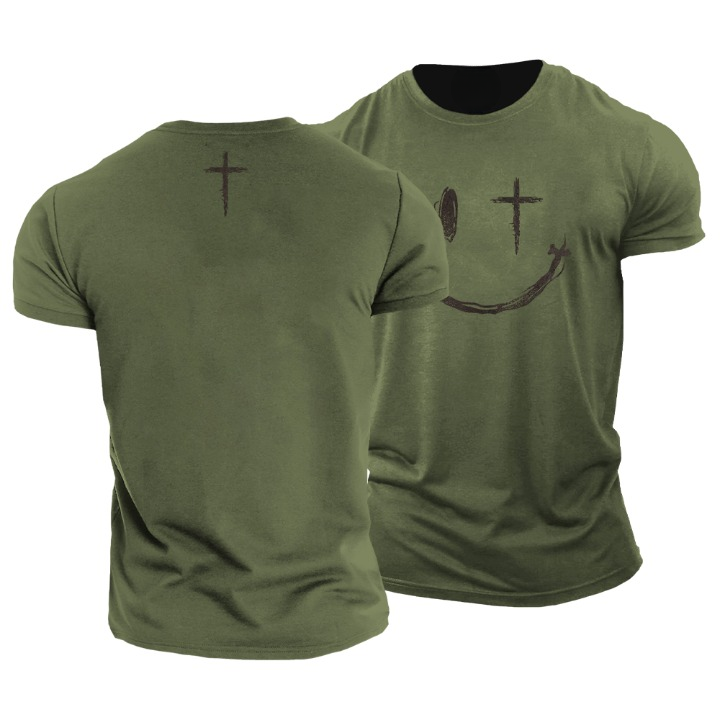 T-shirt με χαμογελαστό πρόσωπο με σταυρωτά μάτια