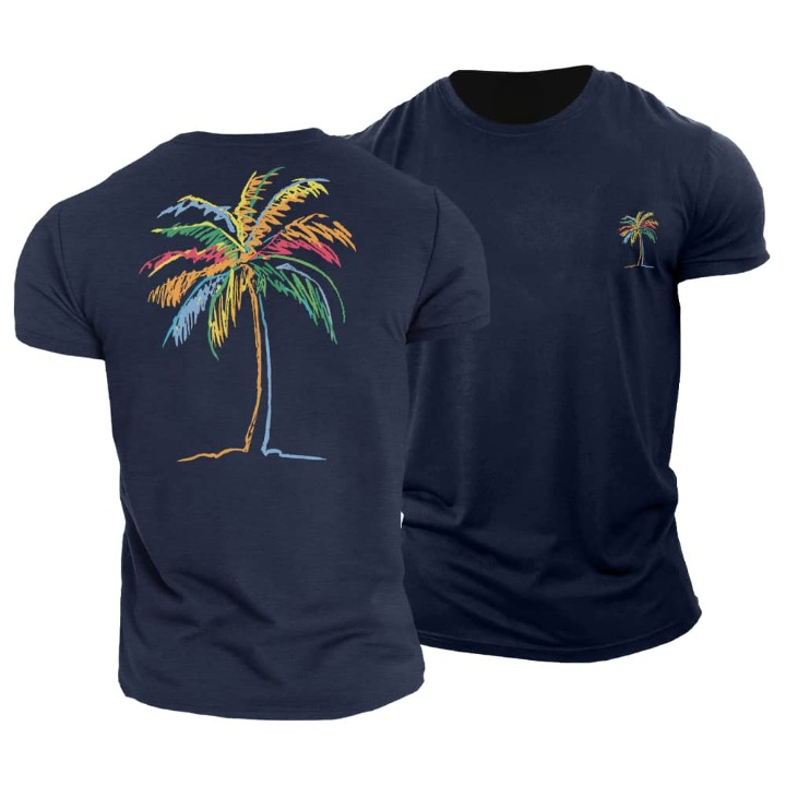 Buntes Palmen-T-Shirt