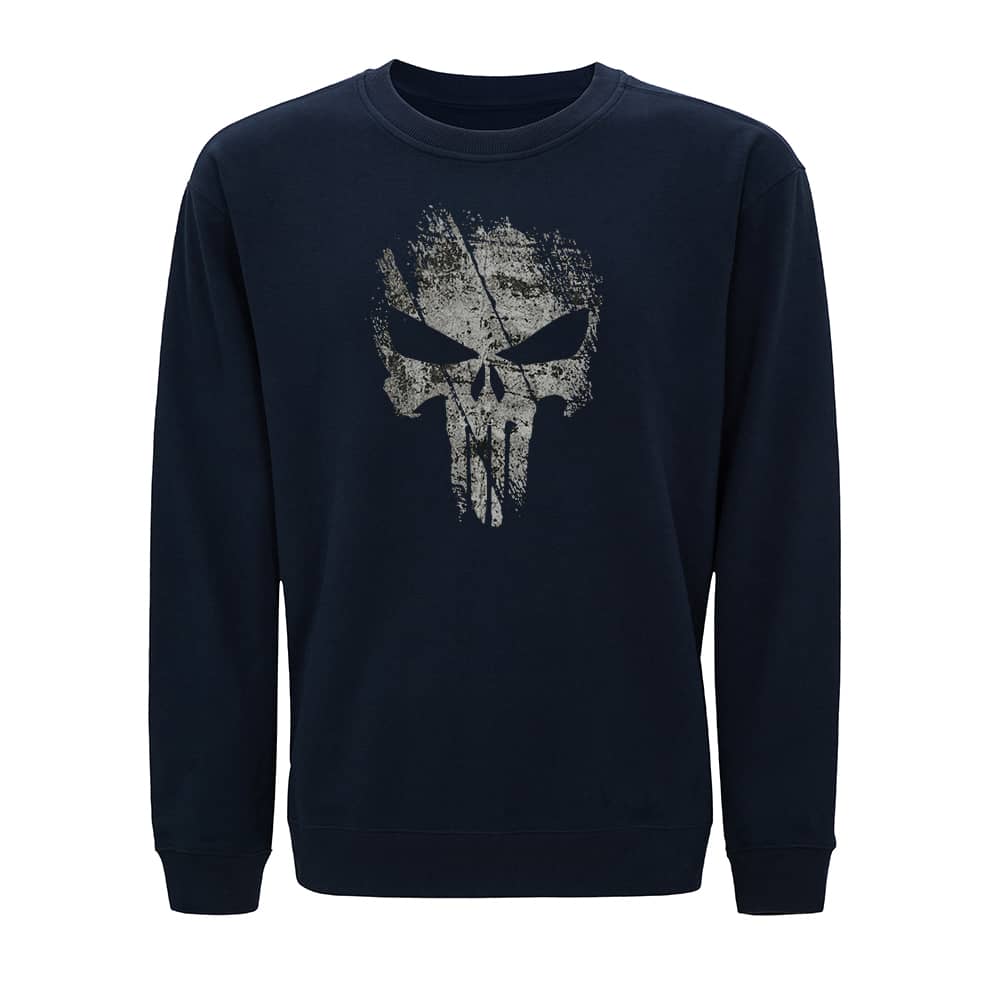 Sweatshirt med knust Punisher-skalle