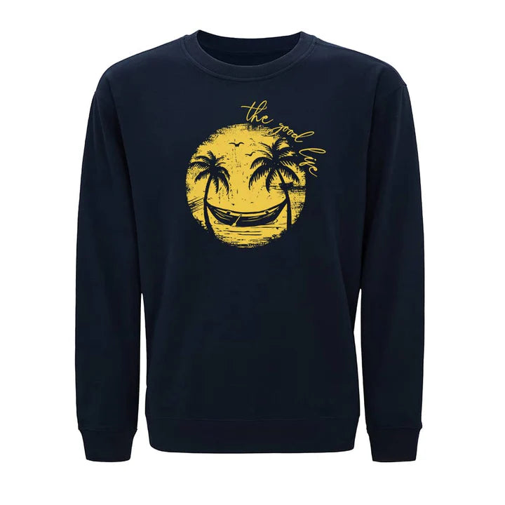 Smiley palmetræ-sweatshirt