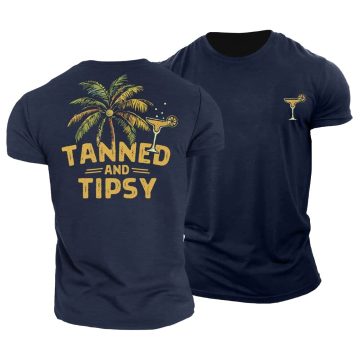 Solbrun og let beruset T-shirt