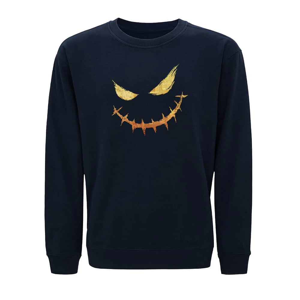 Sweatshirt med ondskabsfuldt udtryk