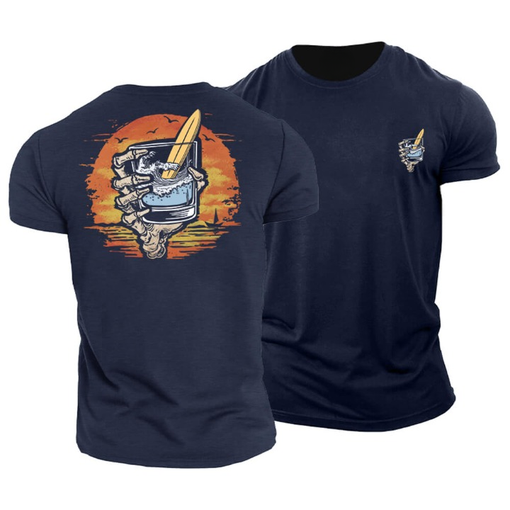 T-shirt Vague de Main de Crâne