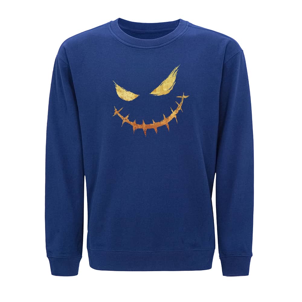 Sweatshirt med ondskabsfuldt udtryk