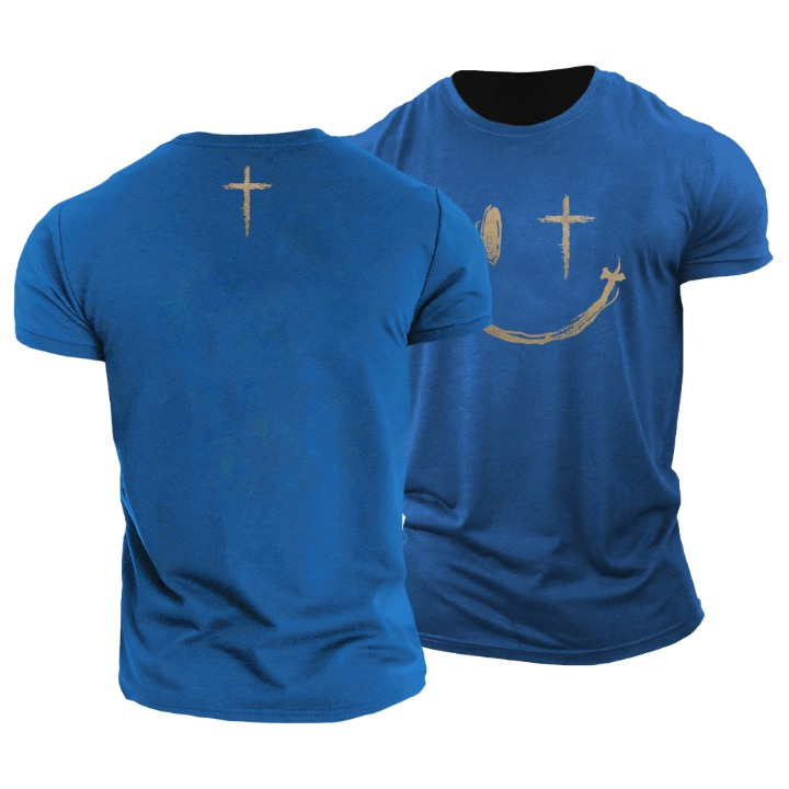 T-shirt με χαμογελαστό πρόσωπο με σταυρωτά μάτια