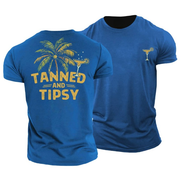 Solbrun og let beruset T-shirt