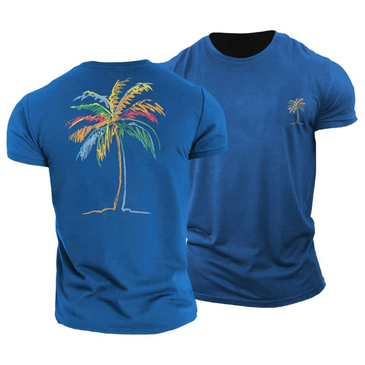 Buntes Palmen-T-Shirt