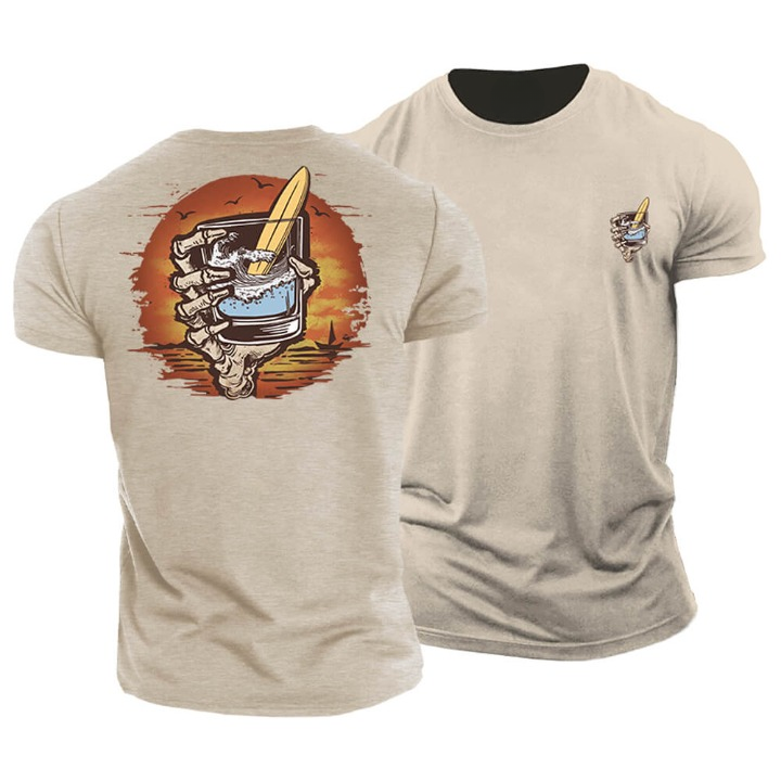 T-shirt met zwaaiende schedelhand