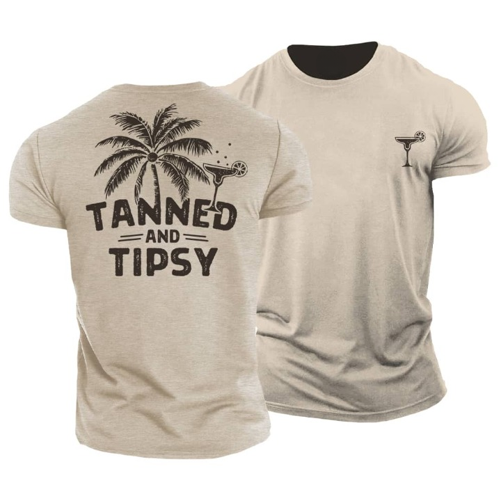 Solbrun og let beruset T-shirt
