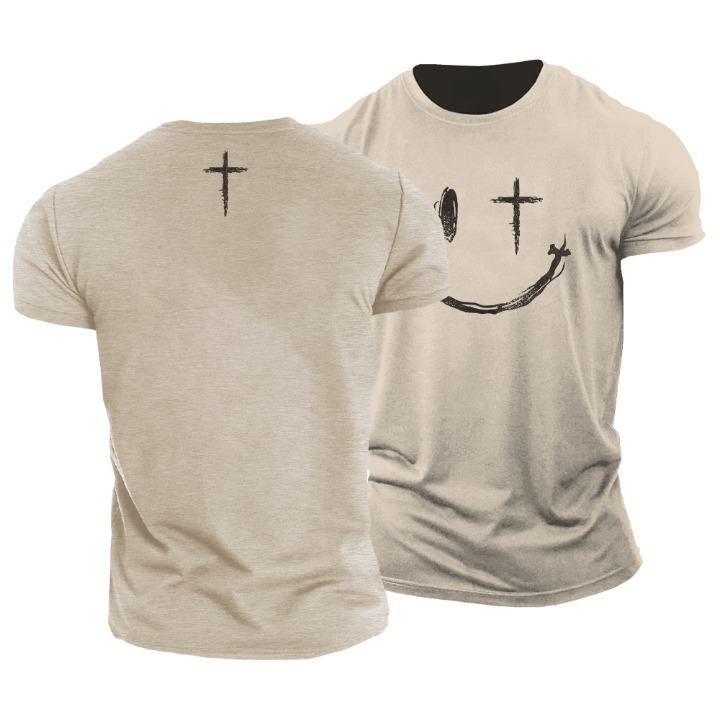 T-shirt με χαμογελαστό πρόσωπο με σταυρωτά μάτια