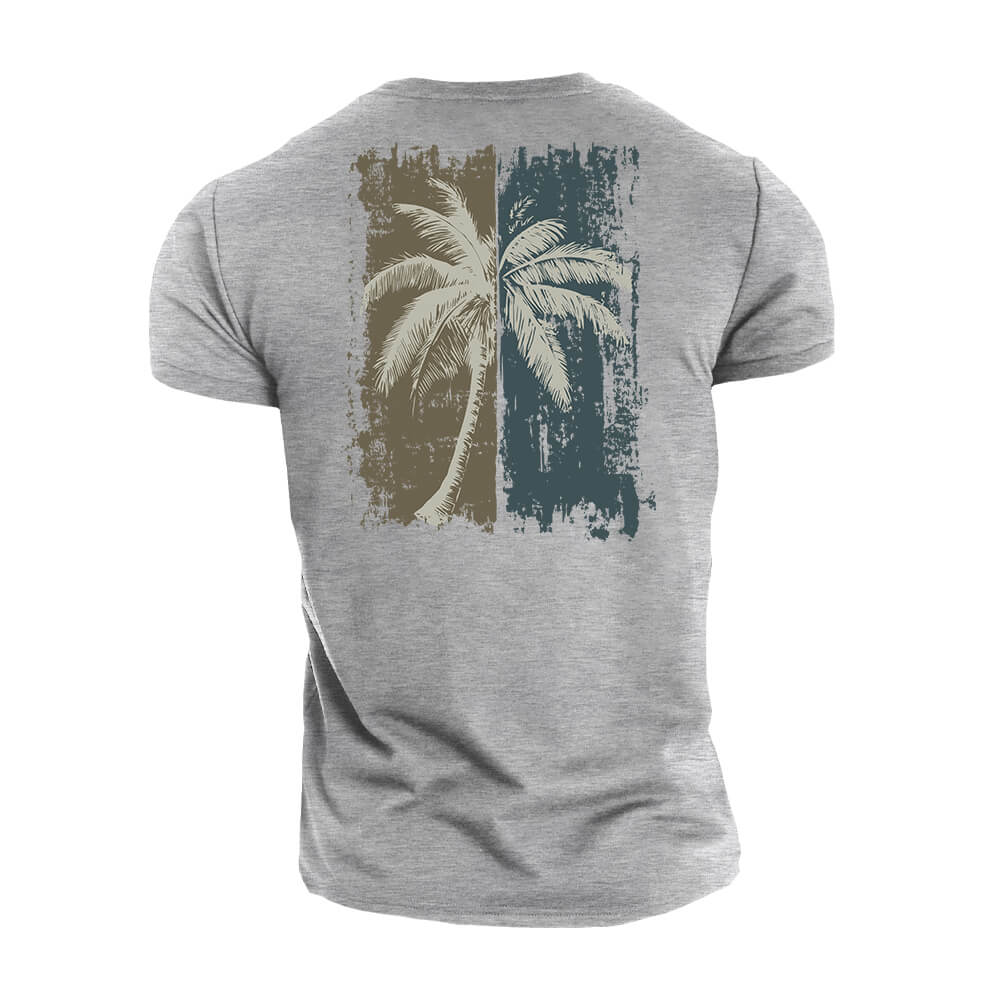 Tofarvet palmetræ T-shirt