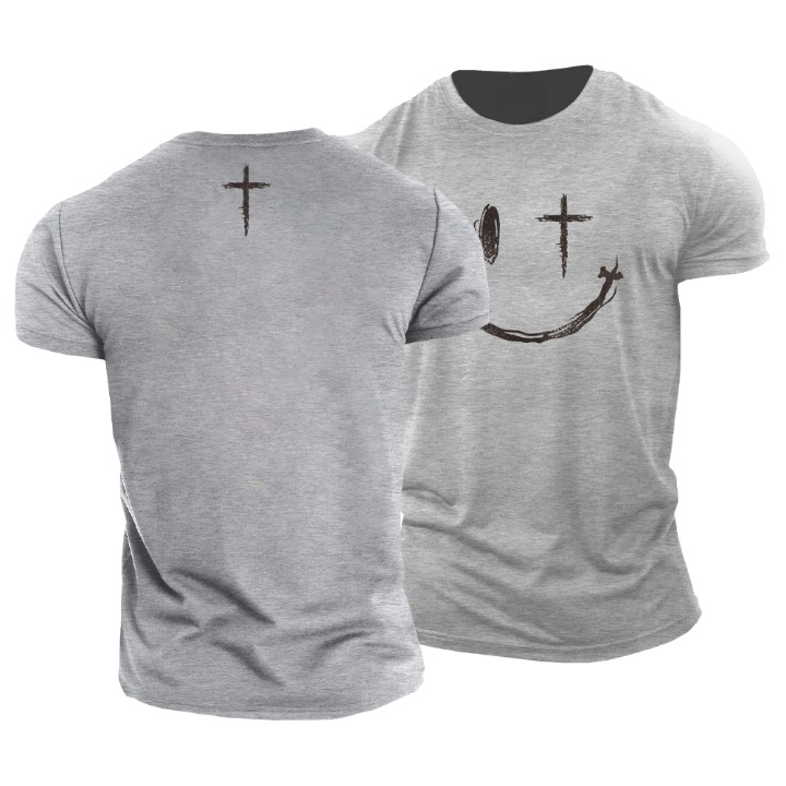T-shirt με χαμογελαστό πρόσωπο με σταυρωτά μάτια