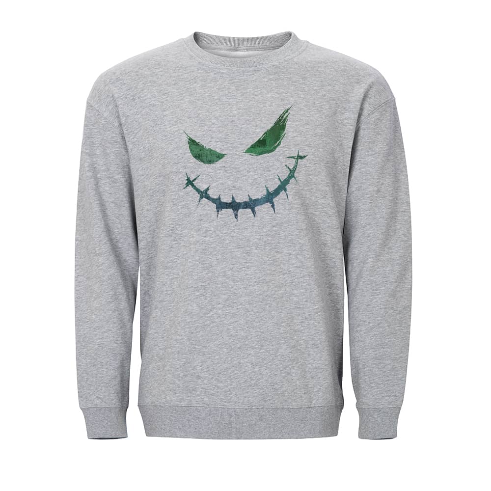 Sweatshirt med ondskabsfuldt udtryk