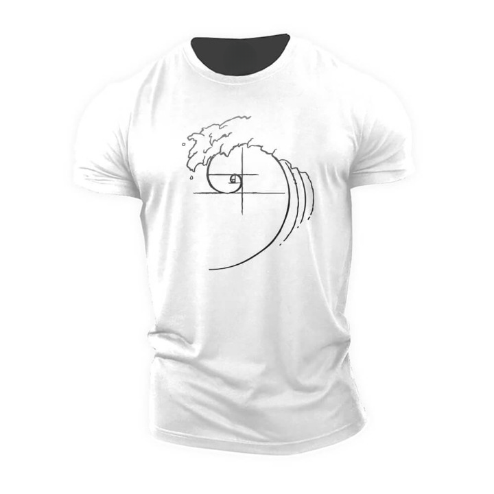 T-shirt Séquence de Fibonacci Vague Océan