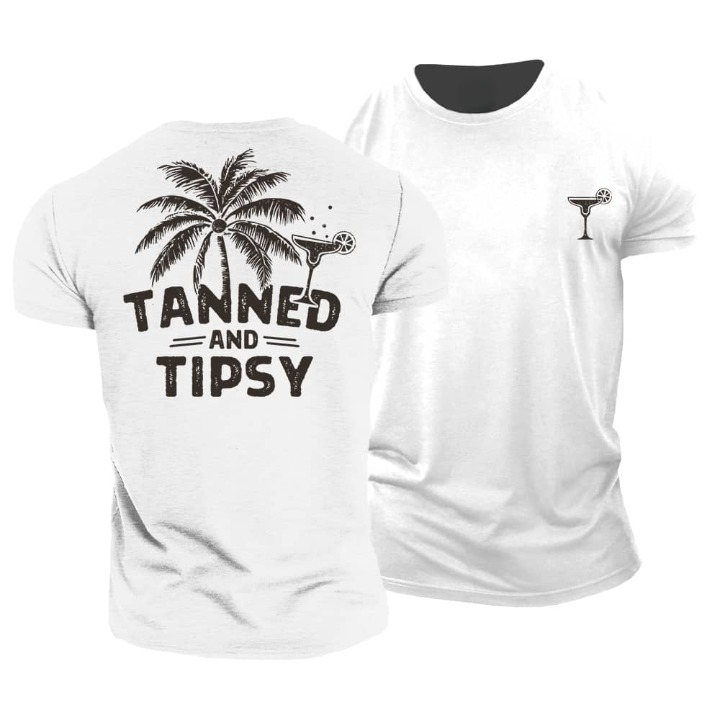 Solbrun og let beruset T-shirt