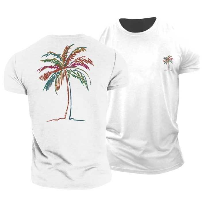 Buntes Palmen-T-Shirt
