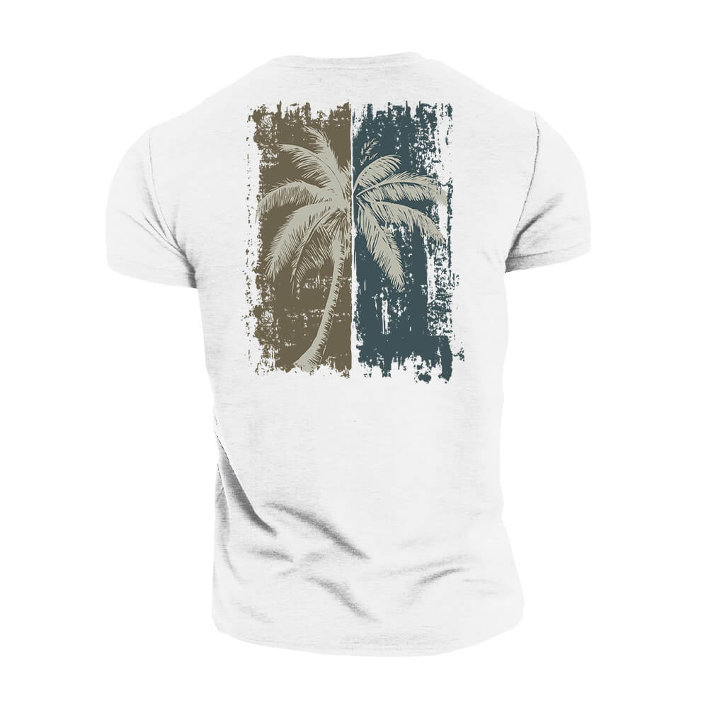 Tofarvet palmetræ T-shirt