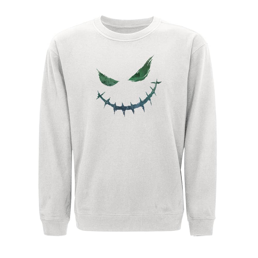 Sweatshirt med ondskabsfuldt udtryk