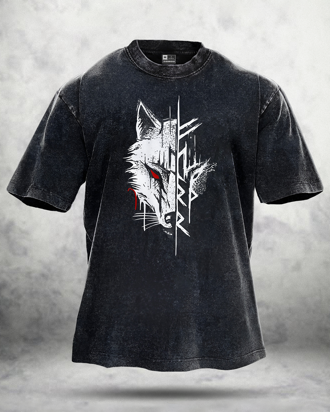 Wolf Ritual gewaschenes T-Shirt
