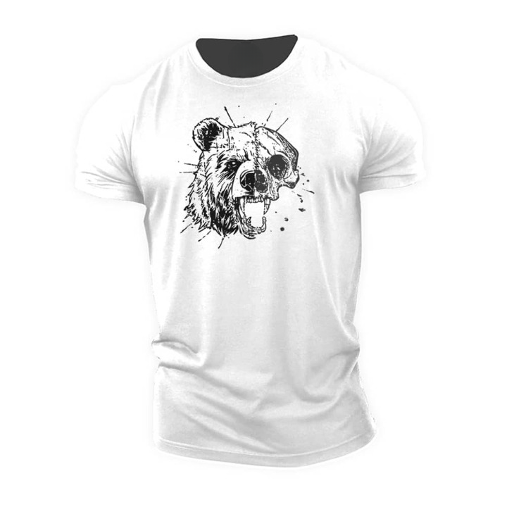T-shirt med bjørnekranium