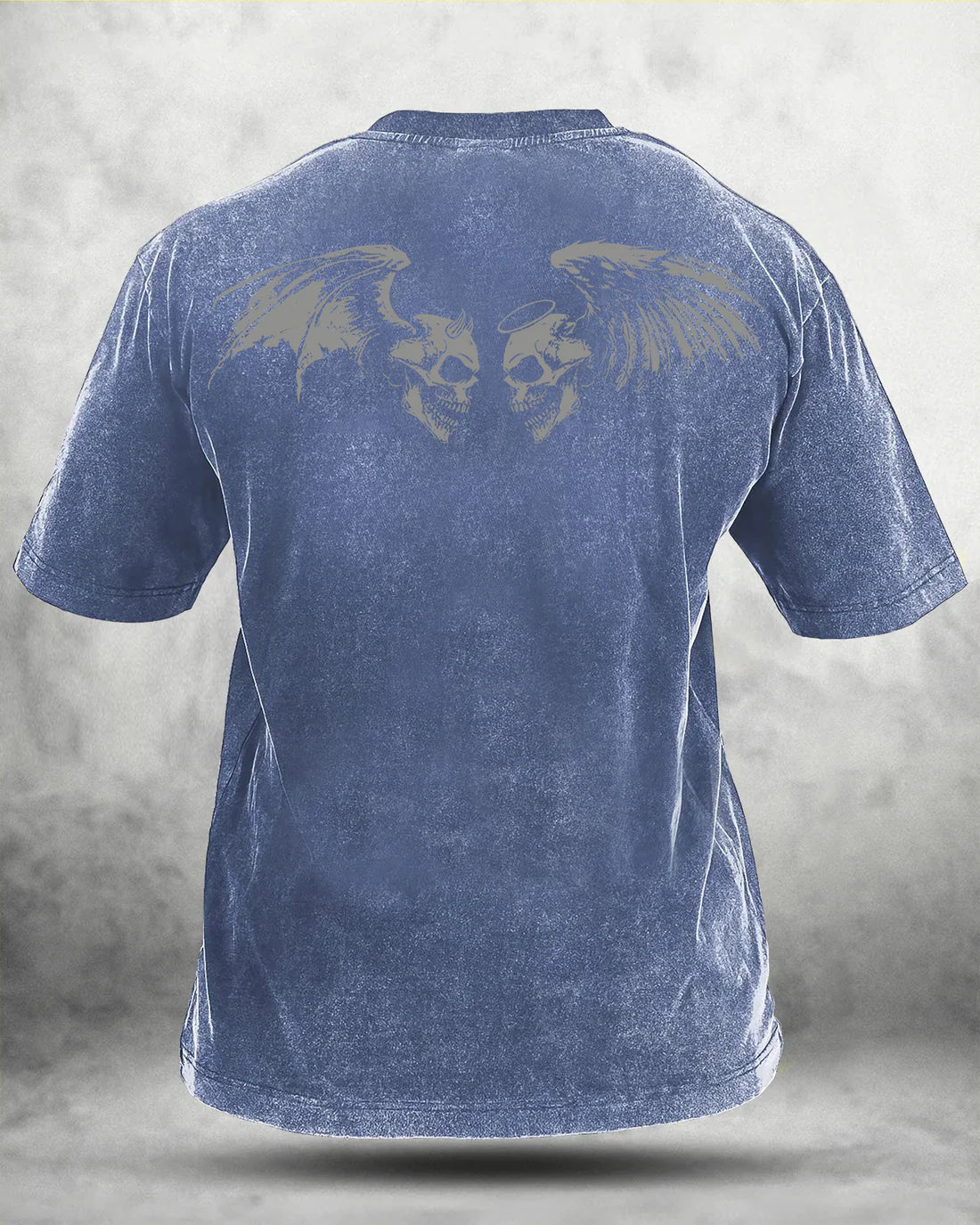 Skull Wings vasket T-shirt