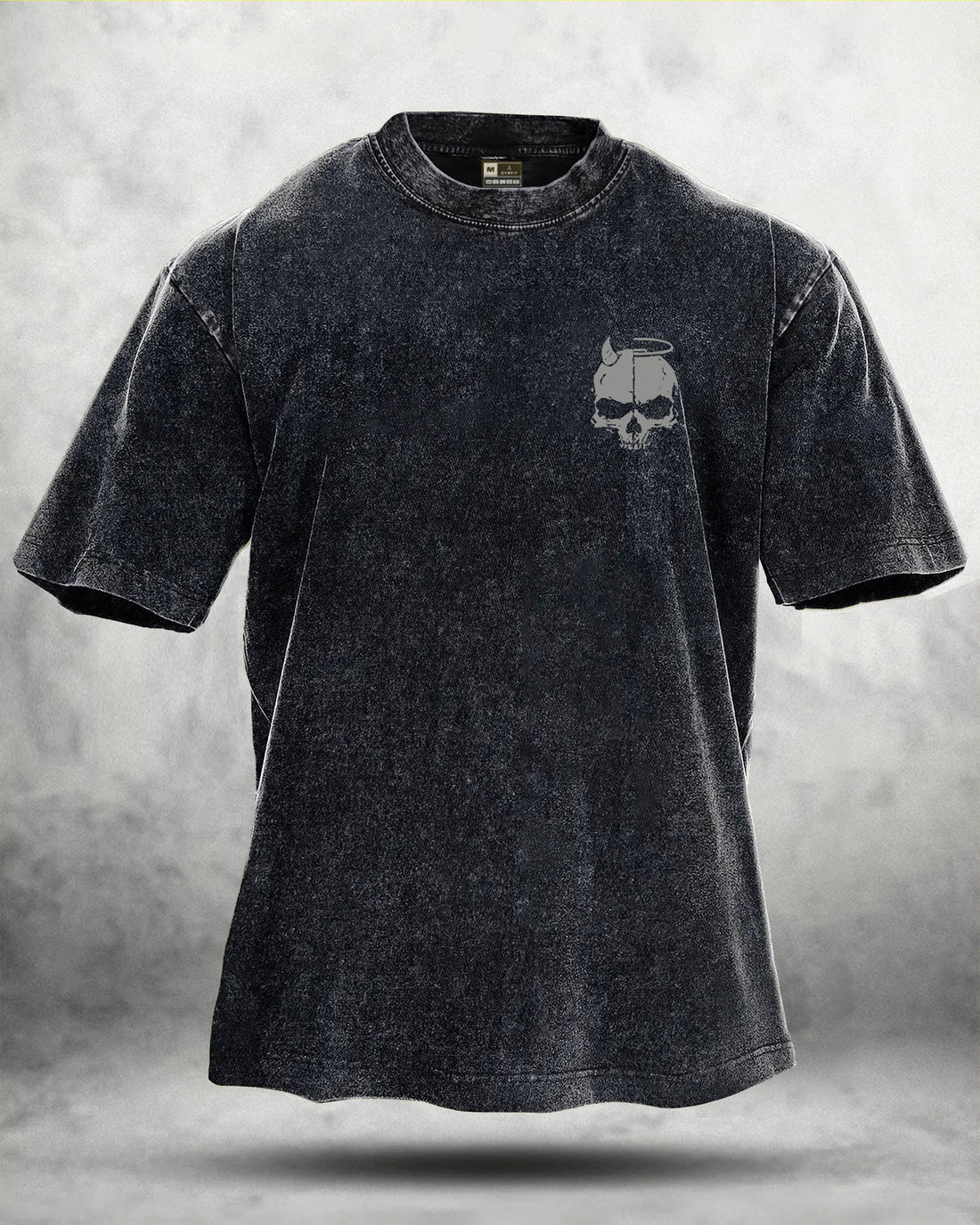 T-shirt délavé Skull Wings