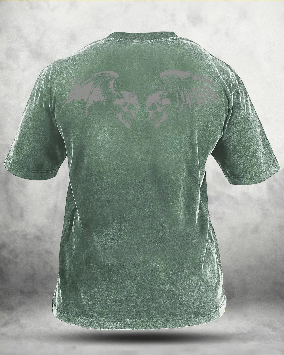 Skull Wings vasket T-shirt