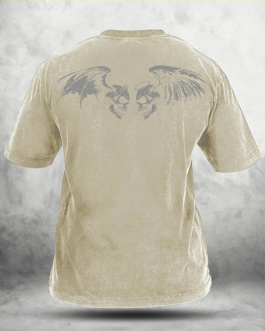 Skull Wings vasket T-shirt