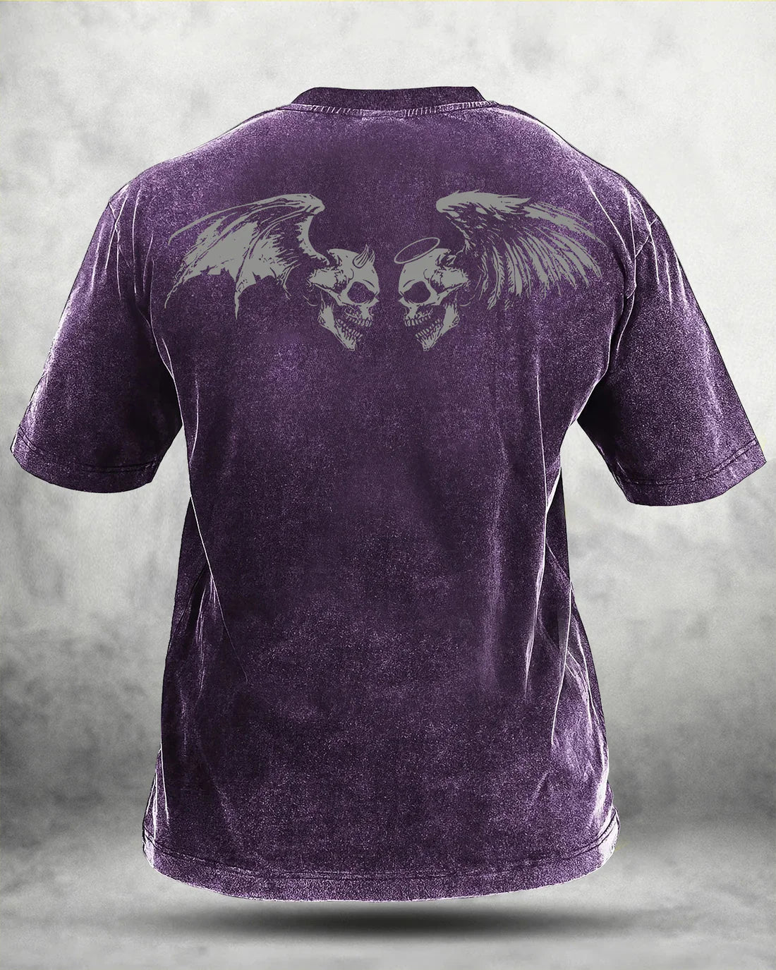 Skull Wings vasket T-shirt
