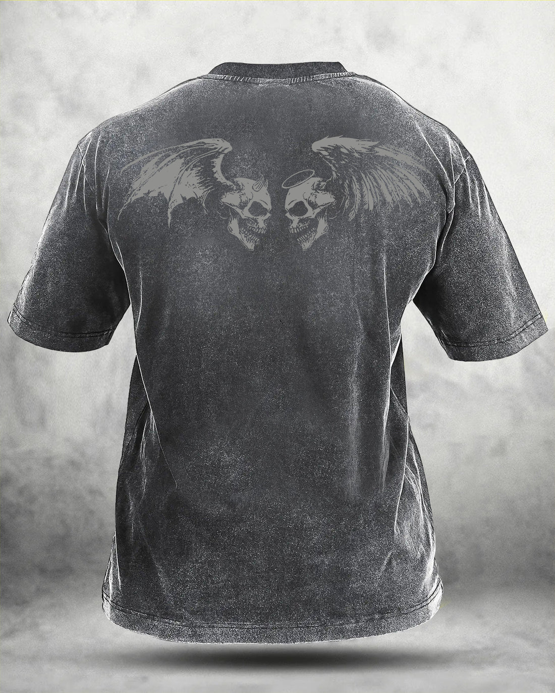 Skull Wings vasket T-shirt