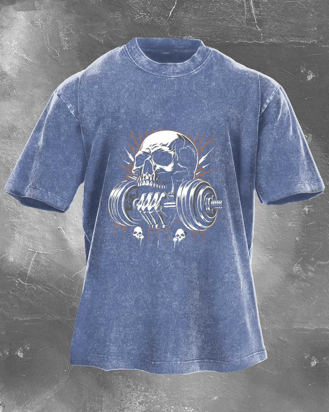 T-shirt Délavé Avec Motif Crâne Décoloré