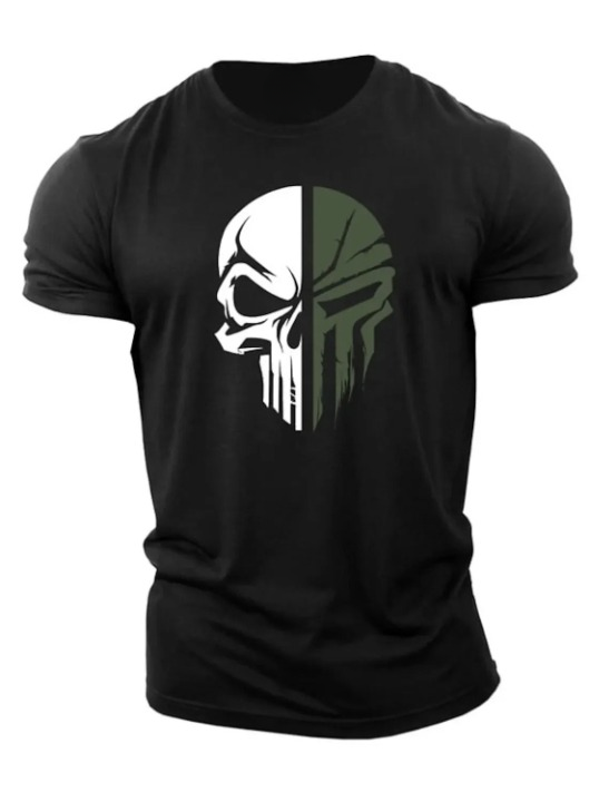 T-shirt med militært dødningehoved