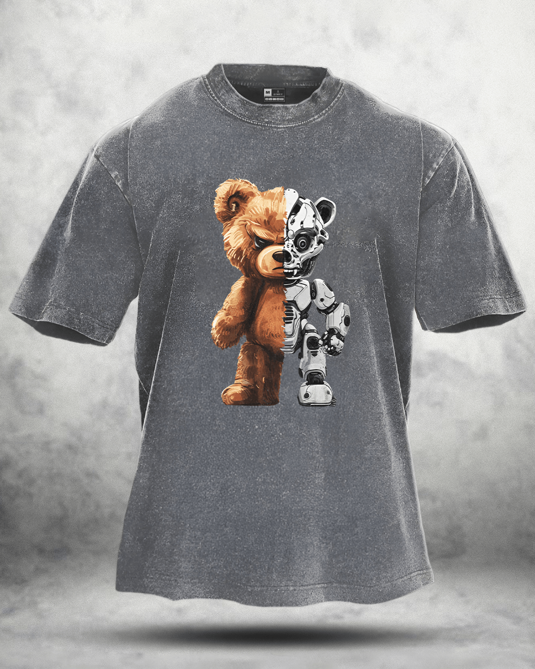 Robot Bär gewaschenes T-Shirt