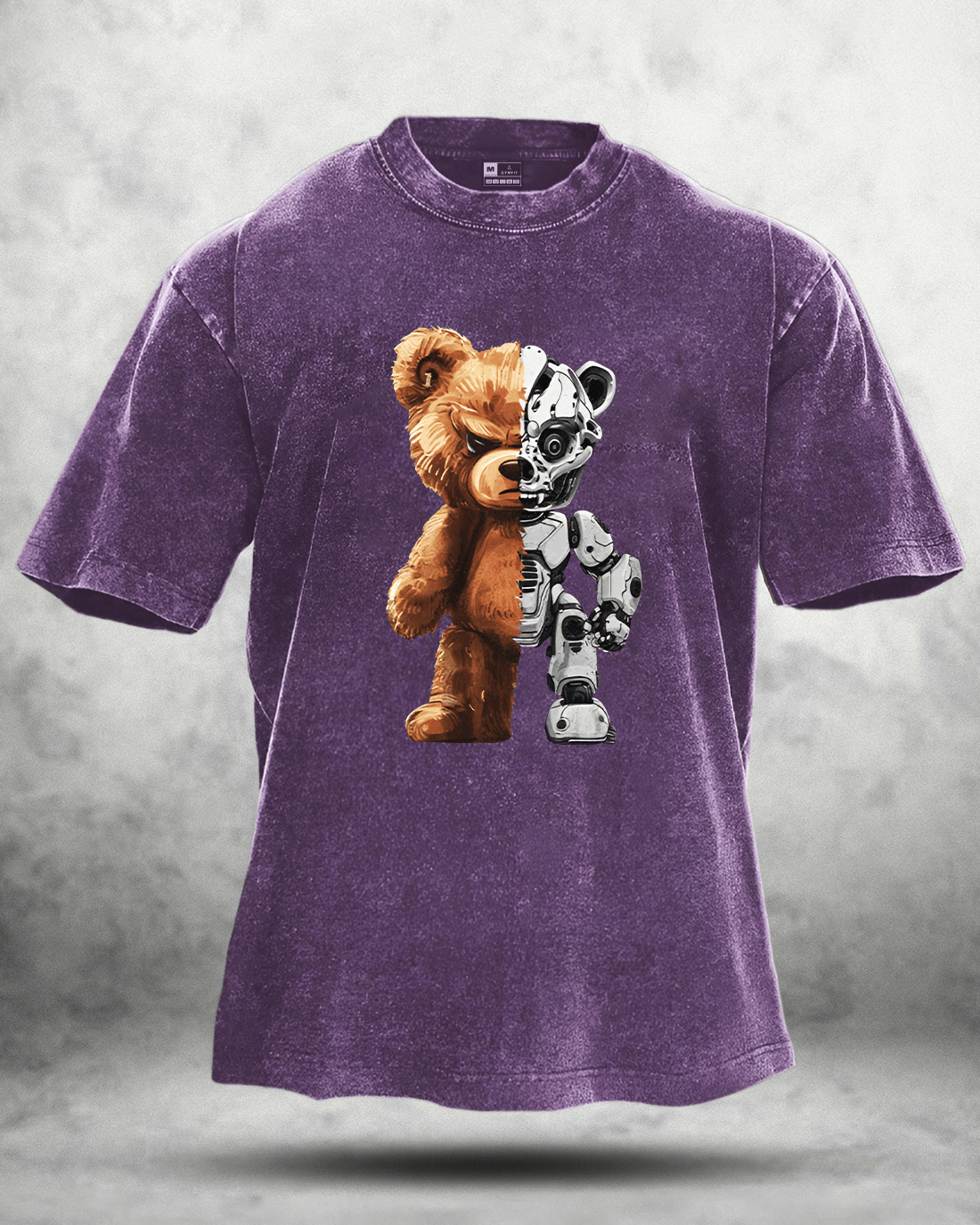 Robot Bär gewaschenes T-Shirt